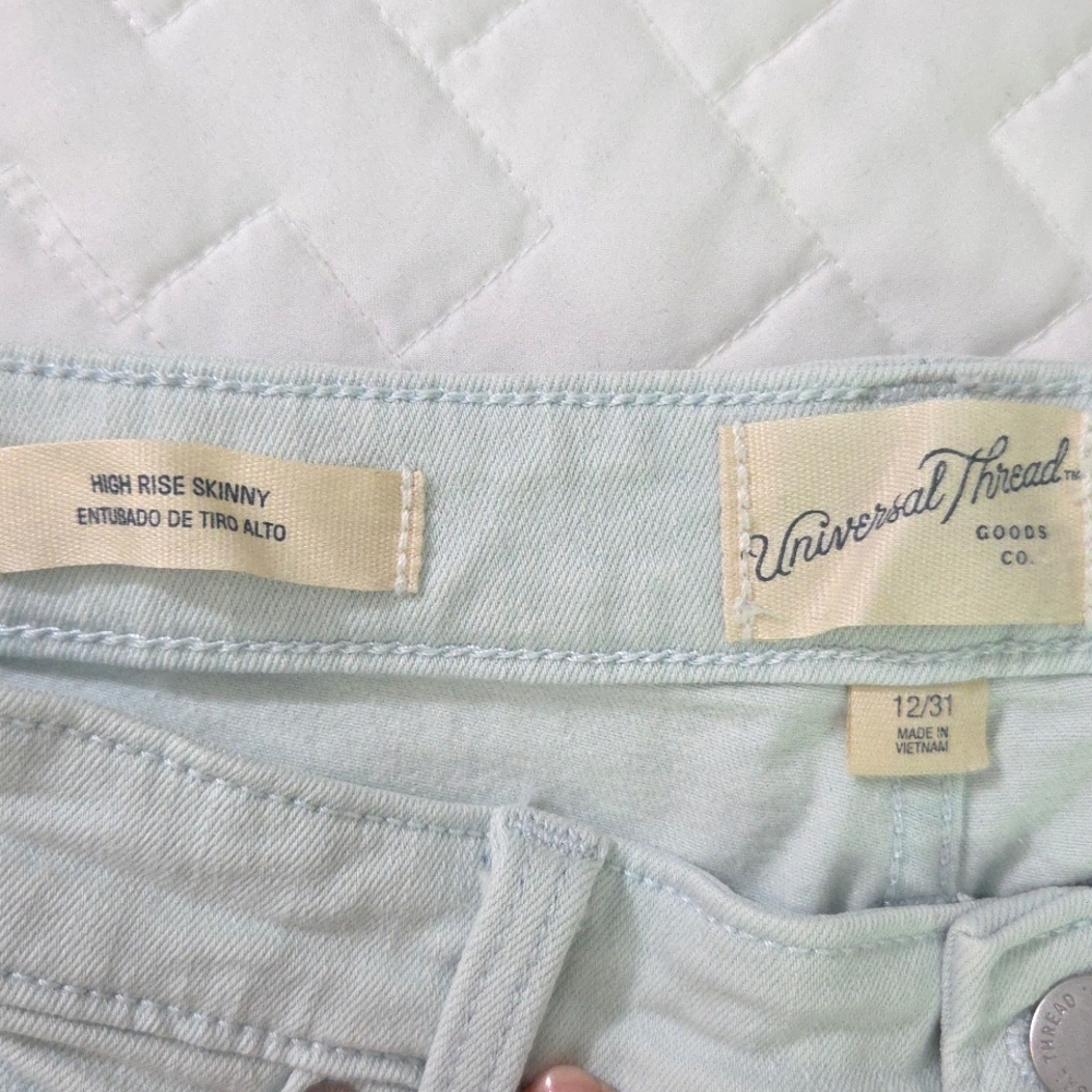 2 For $30 - Universal Thread Light Wash Skinny Button Fly High Rise Jeans - Picture 4 of 5